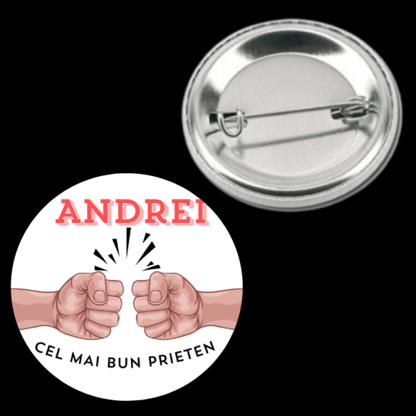 Insignă metalică personalizată cu nume - Cel mai bun prieten - imagine 3