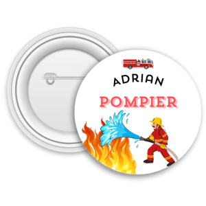 Insignă metalică personalizată cu nume - Pompieri