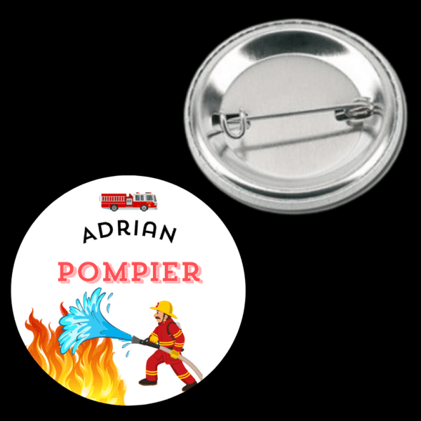 Insignă metalică personalizată cu nume - Pompieri - imagine 3