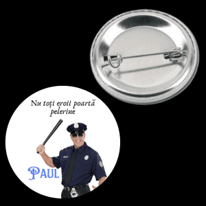 Insignă metalică personalizată cu nume - Polițiști