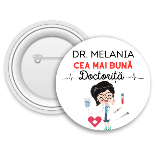 Insignă metalică personalizată cu nume - Cadru medical