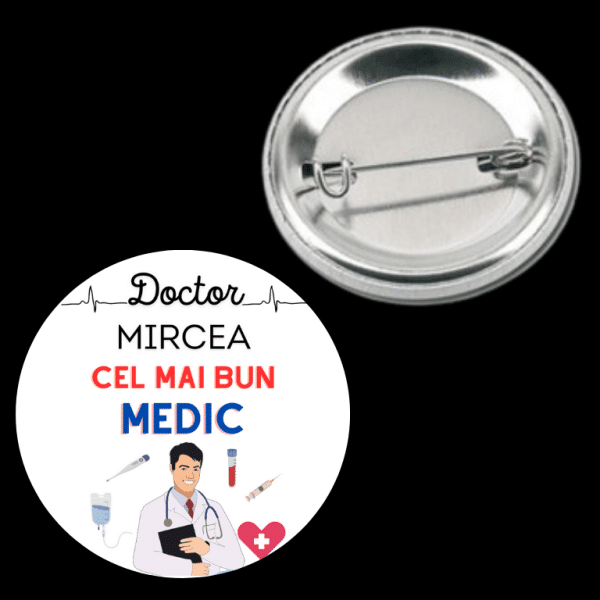 Insignă metalică personalizată cu nume - Cadru medical - imagine 4