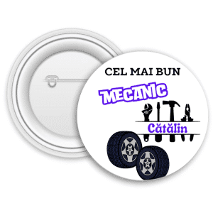 Insignă metalică personalizată cu nume - Mecanic