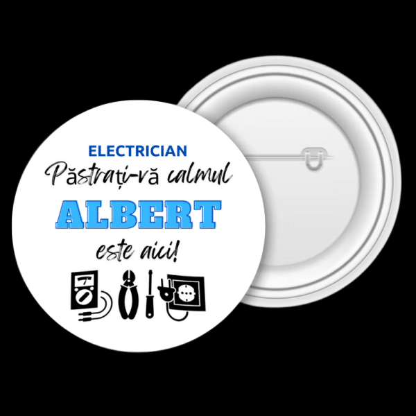 Insignă metalică personalizată cu nume - Electrician - imagine 3
