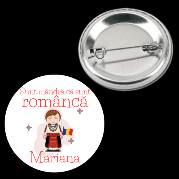 Insignă metalică personalizată cu nume - Român/că - imagine 4