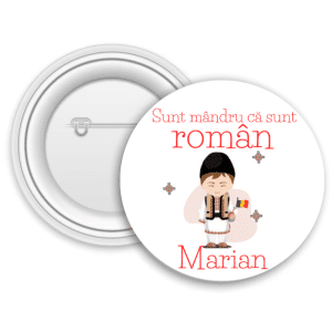 Insignă metalică personalizată cu nume - Român/că