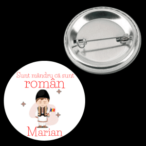 Insignă metalică personalizată cu nume - Român/că