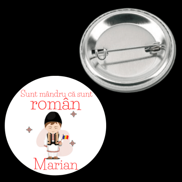 Insignă metalică personalizată cu nume - Român/că - imagine 2