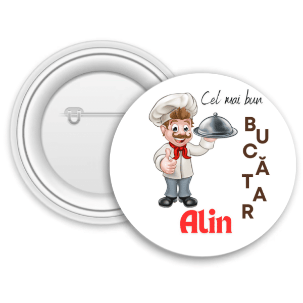 Insignă metalică personalizată cu nume - Bucătar