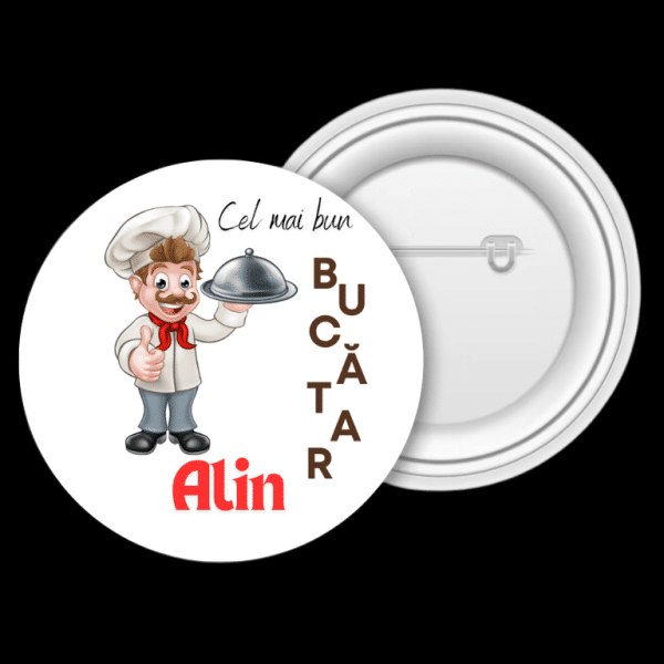 Insignă metalică personalizată cu nume - Bucătar - imagine 2
