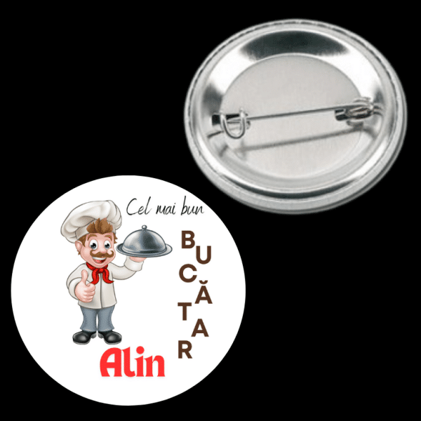Insignă metalică personalizată cu nume - Bucătar - imagine 3