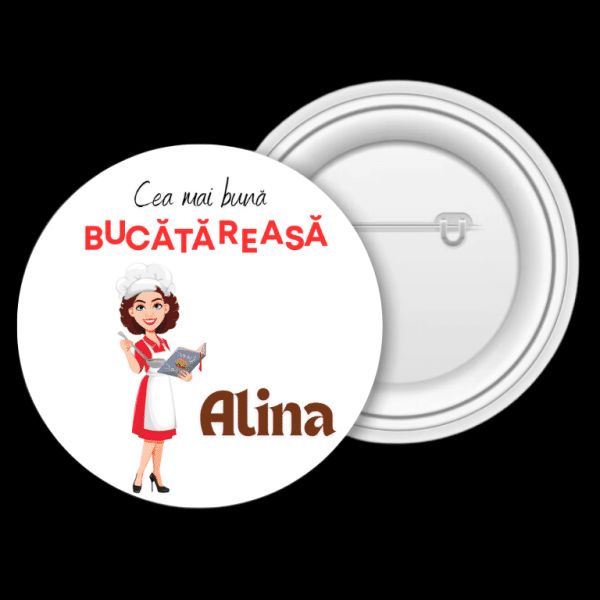Insignă metalică personalizată cu nume - Bucătăreasa - imagine 2