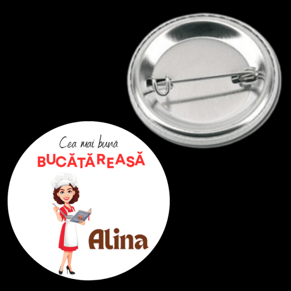 Insignă metalică personalizată cu nume - Bucătăreasa - imagine 3