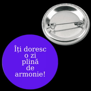 Insignă metalică personalizată cu text