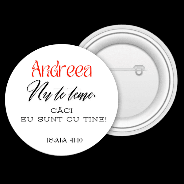 Insignă metalică personalizată cu nume și verset Biblic - imagine 2