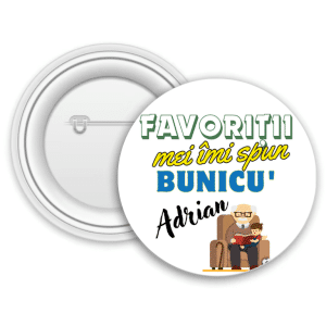 Insigna metalica personalizata cu nume - Bunici