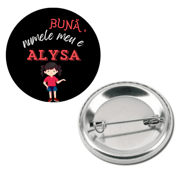 Insignă metalică personalizată cu nume - imagine 3