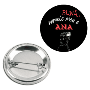 Insignă metalică personalizată cu nume