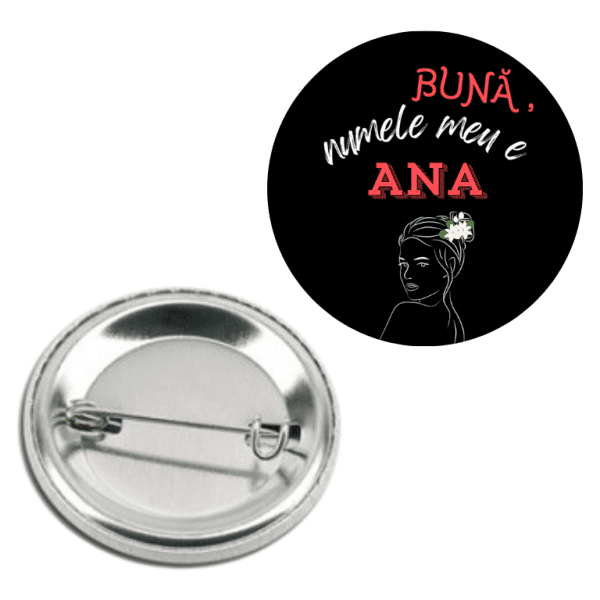 Insignă metalică personalizată cu nume - imagine 2