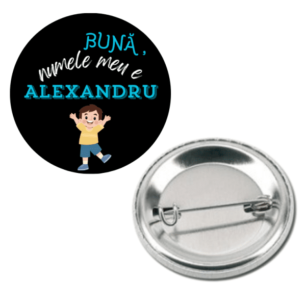 Insignă metalică personalizată cu nume - imagine 4