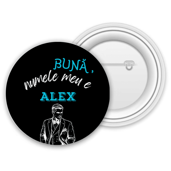 Insignă metalică personalizată cu nume - imagine 5