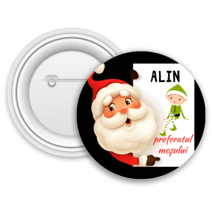Insigna metalica personalizata cu nume - Preferatul moșului