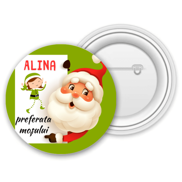 Insigna metalica personalizata cu nume - Preferata moșului - imagine 3