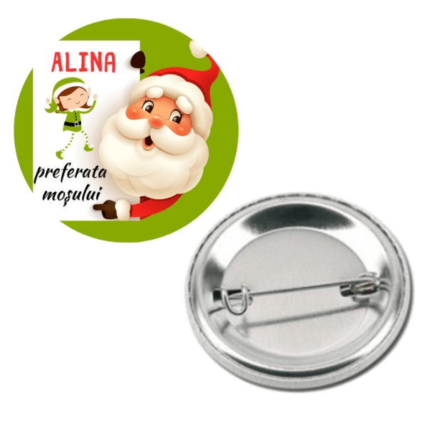 Insigna metalica personalizata cu nume - Preferata moșului - imagine 2