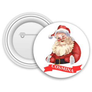 Insigna metalica personalizata cu nume - Crăciun