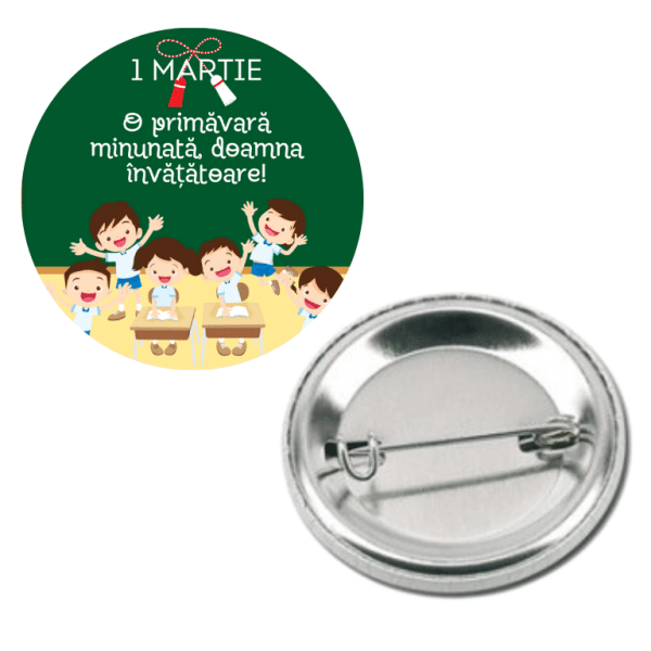 Insignă metalică personalizată pentru învățătoare - 1 Martie - imagine 5