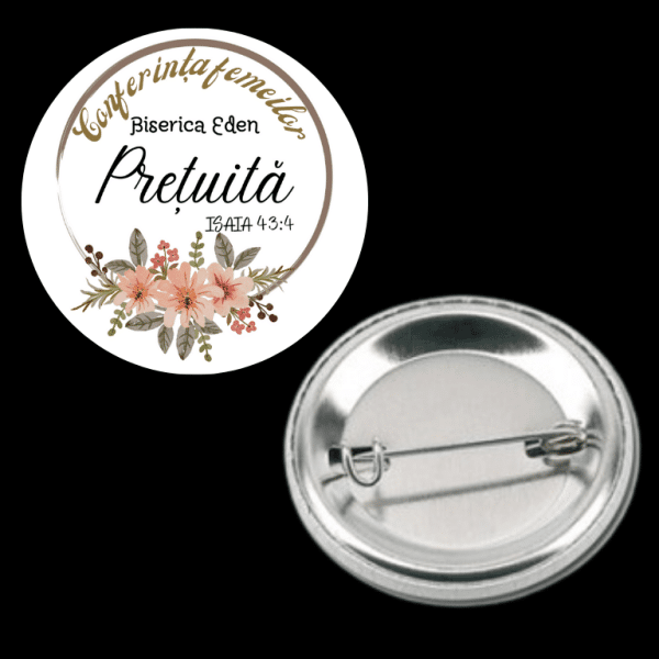 Insignă metalică personalizată cu text - Conferință - imagine 3