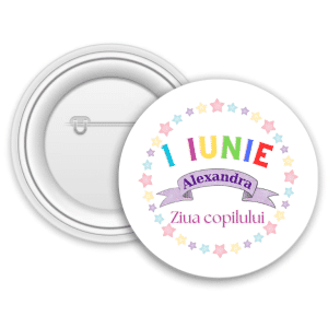 Insignă personalizată pentru copii cu nume - 1 Iunie