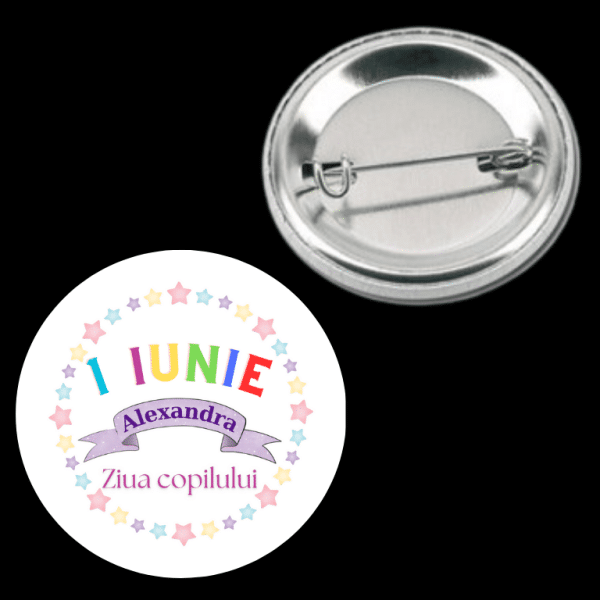 Insignă personalizată pentru copii cu nume - 1 Iunie - imagine 2