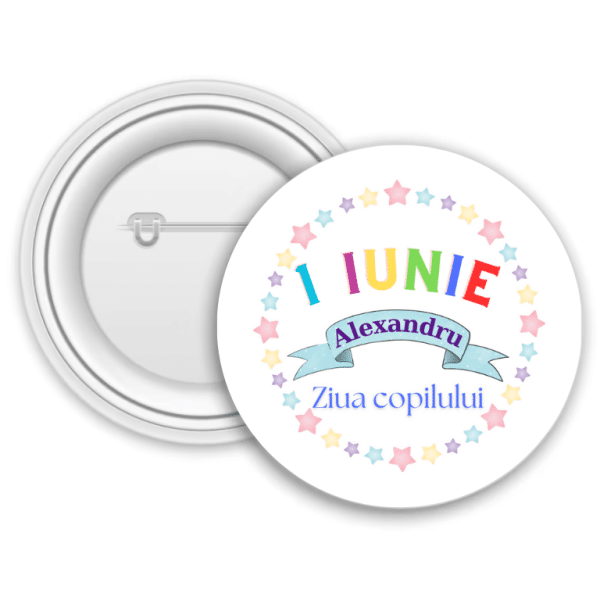 Insignă personalizată pentru copii cu nume - 1 Iunie - imagine 3