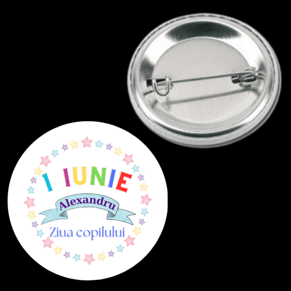 Insignă personalizată pentru copii cu nume - 1 Iunie - imagine 4