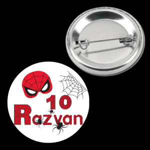Insignă personalizată pentru copii cu nume și vârstă - Spider-Man