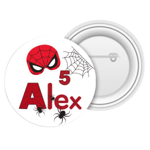 Insignă personalizată pentru copii cu nume și vârstă - Spider-Man
