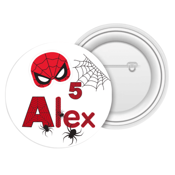 Insignă personalizată pentru copii cu nume și vârstă - Spider-Man