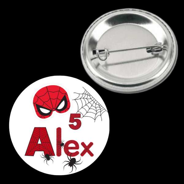 Insignă personalizată pentru copii cu nume și vârstă - Spider-Man - imagine 3