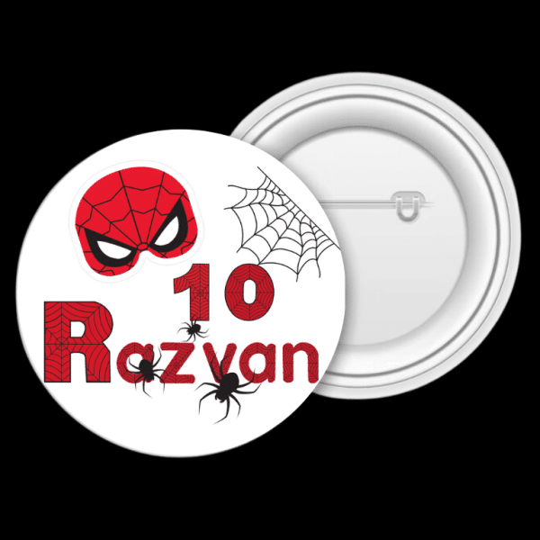 Insignă personalizată pentru copii cu nume și vârstă - Spider-Man - imagine 4