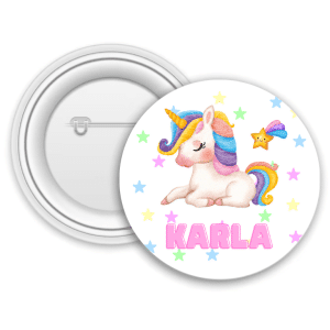 Insignă personalizată pentru copii cu nume - Unicorn