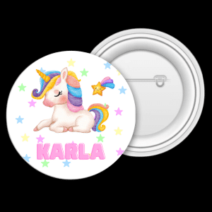 Insignă personalizată pentru copii cu nume - Unicorn