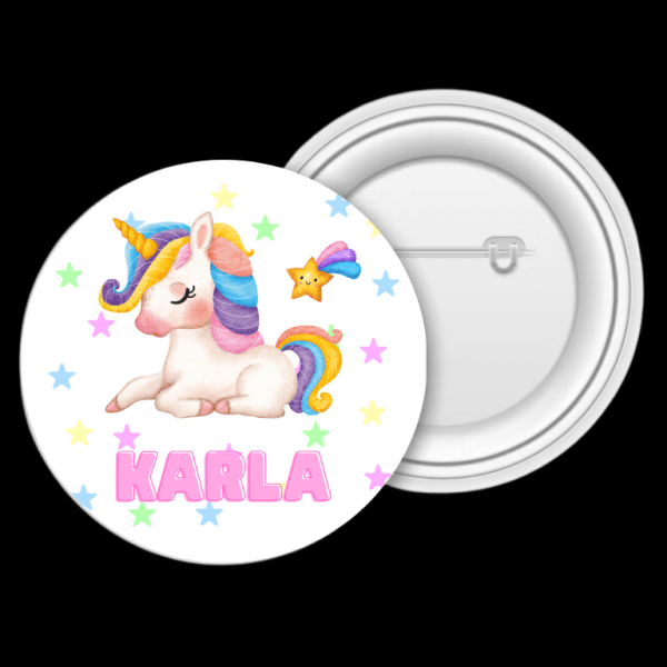 Insignă personalizată pentru copii cu nume - Unicorn - imagine 2