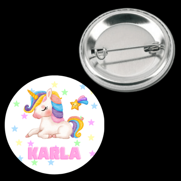Insignă personalizată pentru copii cu nume - Unicorn - imagine 3