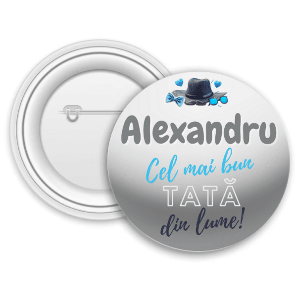 Insignă metalică personalizată cu nume - Cel mai bun tată