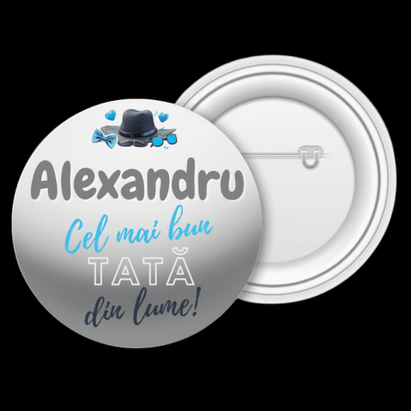 Insignă metalică personalizată cu nume - Cel mai bun tată - imagine 2