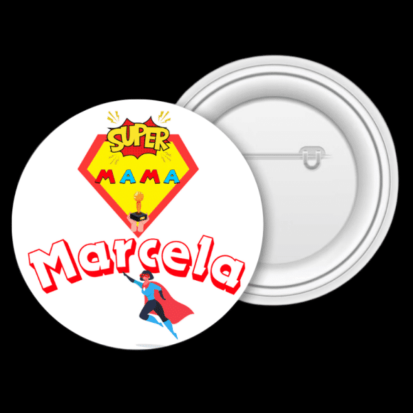Insignă metalică personalizată cu nume - Super mama - imagine 2