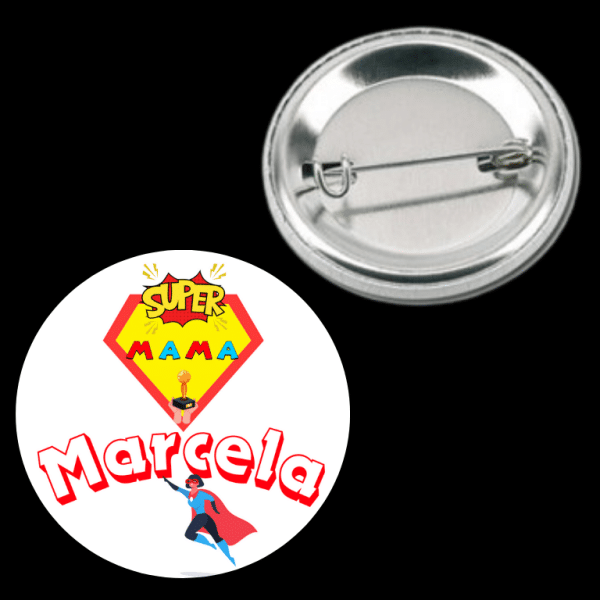 Insignă metalică personalizată cu nume - Super mama - imagine 3
