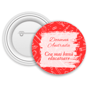 Insignă metalică personalizată cu nume - Educatoare