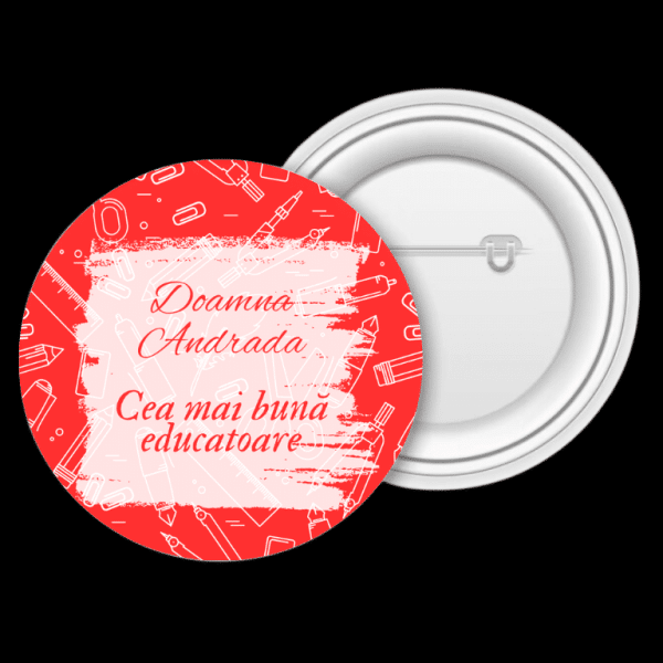 Insignă metalică personalizată cu nume - Educatoare - imagine 3